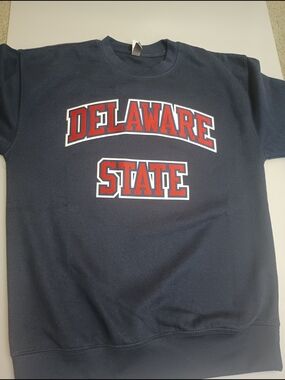 Delaware State University Navy Sweatshirt Size S Cotton Heritage